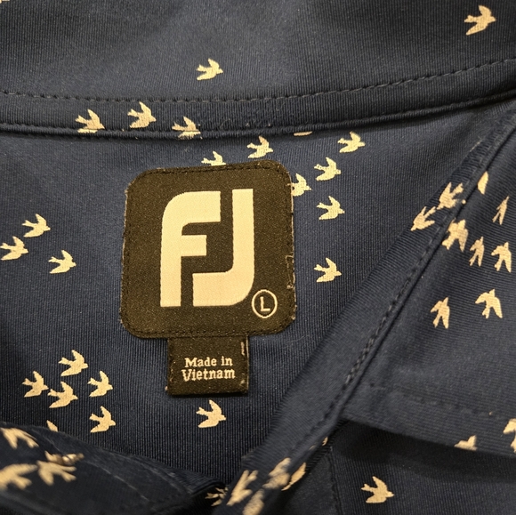 Blue Polo Shirt‎ with White Pattern - Picture 2 of 3